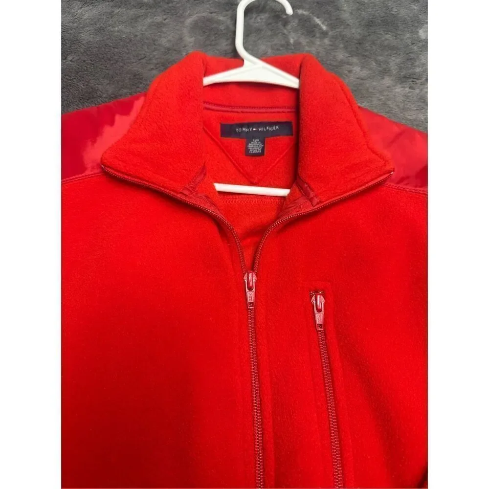 Tommy Hilfiger Red full zip fleece jacket in men’s small.  #fleecejacket